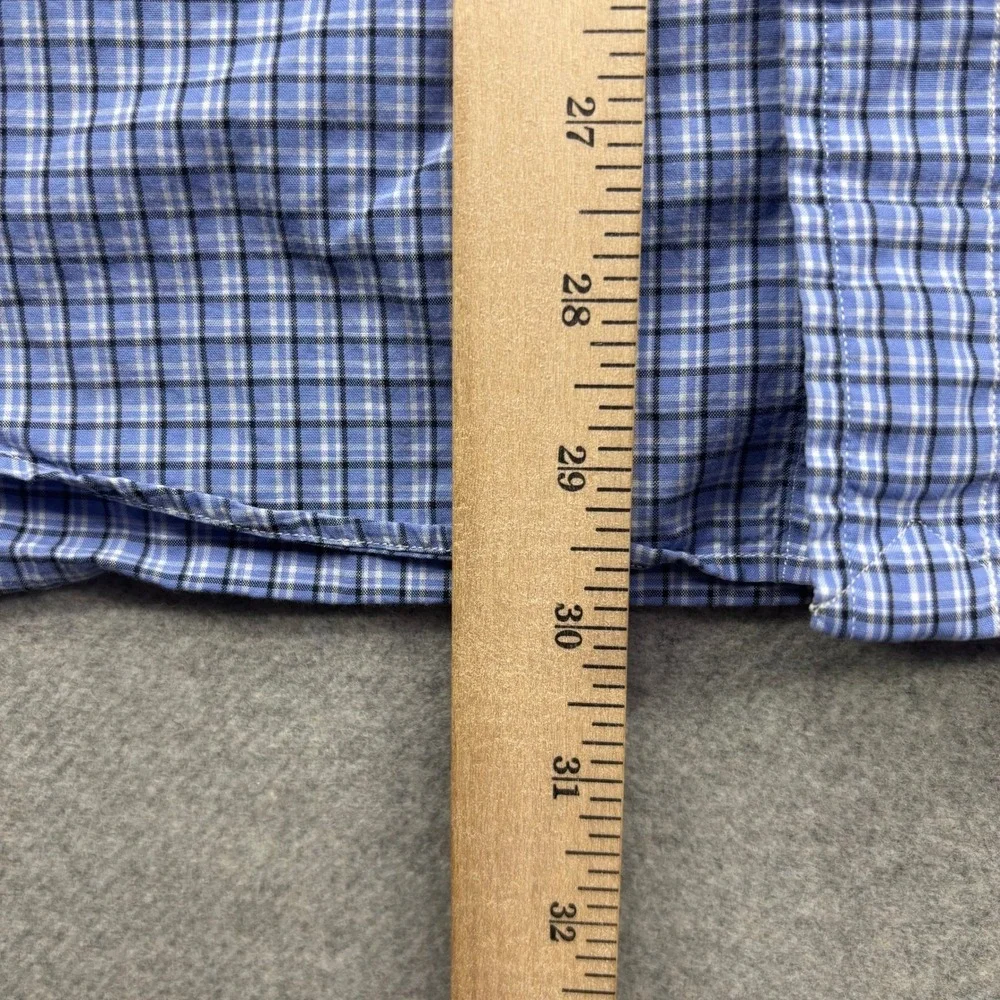 Vintage Y2K Polo Ralph Lauren Yarmouth Shirt Mens 16 32/33 (L) Blue Plaid Preppy